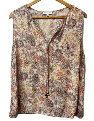 Adrienne Vittadini Paisley Print‎ Sleeveless Top Size 1X thumbnail 1