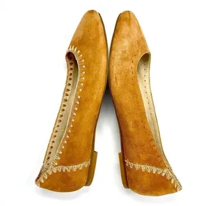 Jack Rogers Ellie Suede II Oak Tan Brown Whip Stitch Detail Ballerina Flats 7.5 thumbnail 5