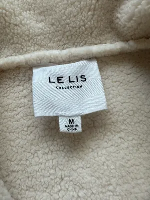 Le Lis Cream Cropped Teddy Shearling Jacket thumbnail 7