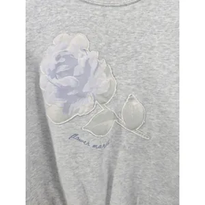 Hollister Sweatshirt Womens Large Flower Market Rose Gray Graphic EUC thumbnail 2