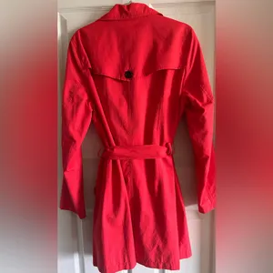 Lands’ End Crimson Dawn Harbour Cottage Trench Coat‎ Sz L Minimalist Boho-Chic thumbnail 3