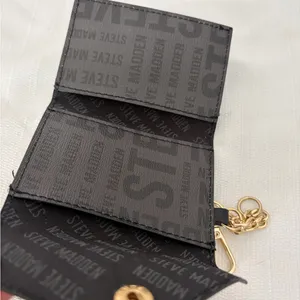 Steve Madden Card Holder Mini Wallet Keychain Black Logo(B124) thumbnail 5