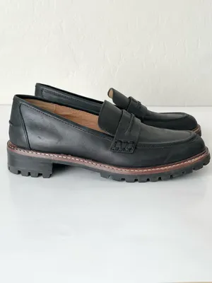 Madewell The Corinne lugsole leather loafers preppy black 7 thumbnail 5