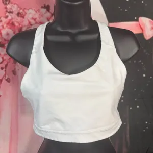 Old Navy White Racerback Crop Tank Top M thumbnail 2