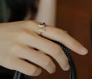 18K Gold Plated Adjustable Open Ring for Women,Statement Ring,Gold Ring thumbnail 3