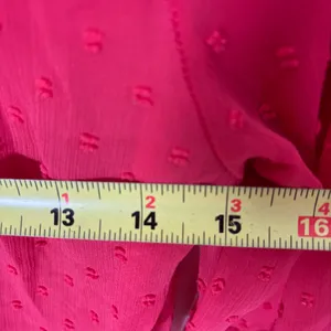 For Love & Lemons Coral Clip Dot Ruffle Mini Dress Deep V-Neck Long Sleeve Small thumbnail 11