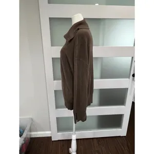 Arach&Cloz Brown boxy fit Quarter Zip Ribbed Pullover Sweater SX-25-07 Size‎ M thumbnail 4