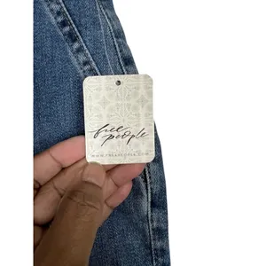 NWT- We The Free Level Up Slit Slim Flare Jeans - Medium Blue Raw Hem Size 26 thumbnail 10