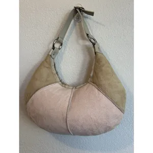 UGG Bag Purse Shoulder Handbag Pink‎ Tan Suede Shearling Malibu Boho Handbag thumbnail 3