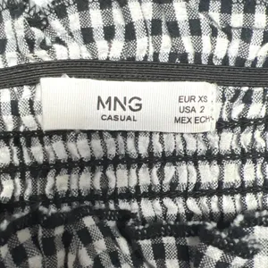 Mango Black White Gingham Smocked Puff Sleeve Mini‎ Dress Size 2 Cotton EUC thumbnail 4