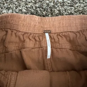 Free People Feel Good‎ Utility Pull On Pants Sz XS Boho Linen Gauzy Brown thumbnail 4