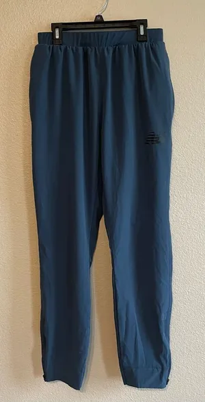 New‎ Balance Womens Slate Blue Tapered Athletic Jogger Pants Ankle Zip Size S thumbnail 1