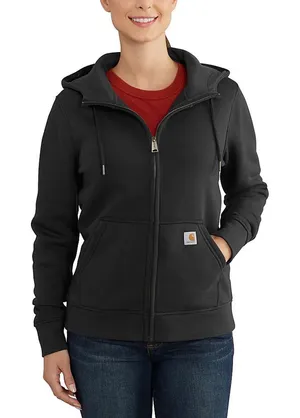 Carhartt Women’s Relaxed Fit Midweight Full Zip Hooded Sweatshirt in Black XL thumbnail 1