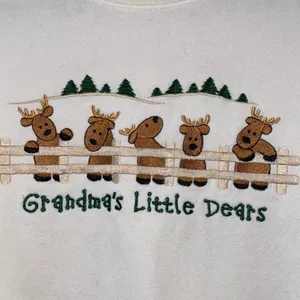 Vintage Grandma's‎ Little Dears Sweatshirt L Deer Graphic Embroidered Crewneck thumbnail 2