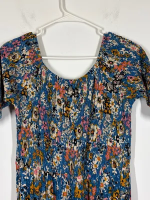Natural Life Smocked Floral Maxi Dress Size L/XL thumbnail 4