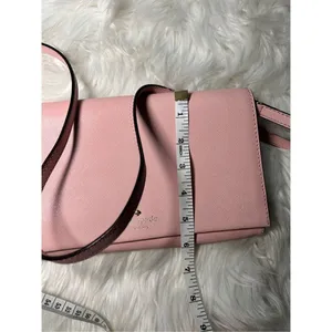 Kate Spade Pink Clutch Crossbody New Canvas Gold Plated thumbnail 9