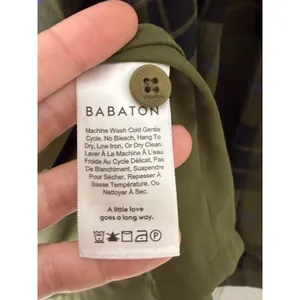 Babaton Aritzia Quincy Jacket Olive Green Plaid XS Tie Belt thumbnail 6
