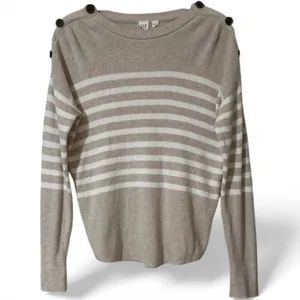 GAP Striped Button-Shoulder Sweater, Size Small thumbnail 2