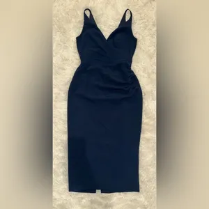 NWOT Dress the Population Anita Crepe Cocktail Dress navy blue S thumbnail 4