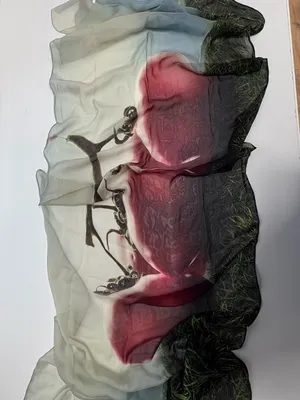 Edward Roth - New York - Hand Paint Silk Scarf - 80"x25". NEW‎ in Bag. thumbnail 6