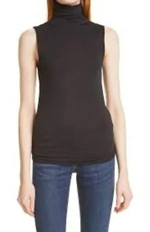 Club Monaco Black Wool Cashmere Blend Sleeveless Turtleneck Top Size M‎ NEW thumbnail 1