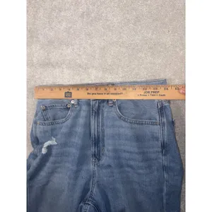 American Eagle High Rise Baggy Jean Blue Women's Jeans‎ Size 6 Distressed thumbnail 6