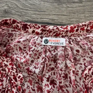 Sundry Red Floral Long‎ Sleeve Cotton Dress Size medium thumbnail 4