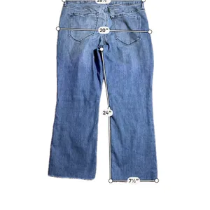 Old Navy Wow Boot-Cut Jeans Womens 8 Mid-Rise Raw Hem Medium‎ Wash Blue Denim thumbnail 5