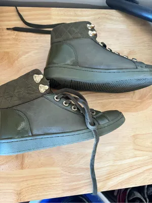 ALDO Elza Olive Green Quilted High-Top Fashion Sneakers / Boots W US 7 thumbnail 6