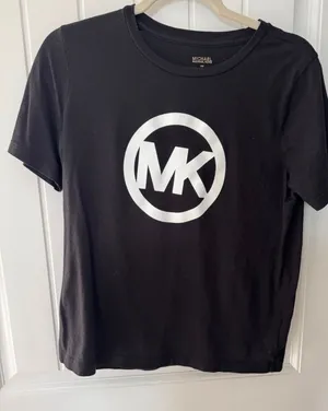 Michael Kors Black Tee with White MK Circle Logo thumbnail 1