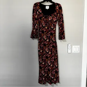 Reformation Kiley Dress Midi Long Sleeve Size 4 thumbnail 2