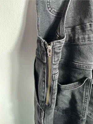 Madewell Skinny Overalls Womens M Lunar Wash Black Denim AA598 $148 thumbnail 9