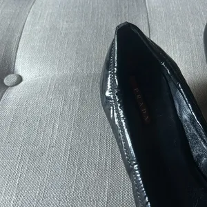 NEW‎ PRADA Black Patent Leather Ballet Pumps Size 39 thumbnail 5