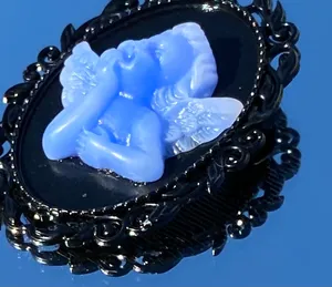 Handmade blue Angel brooch/badge/pin in gothic style✨ thumbnail 3