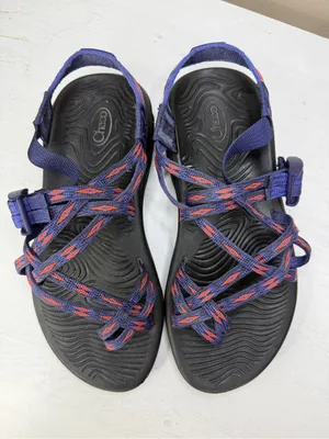 Chaco ZVOLV X2 Womens 7 Hiking Water Sandal Volcanic Blue Orange Camping Outdoor thumbnail 2