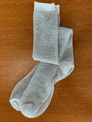 Free People Silver Tinsel Tall Sheer Socks thumbnail 1