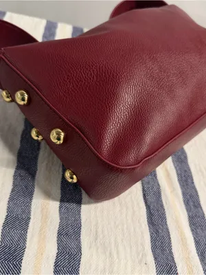 Universal Thread Burgundy Shoulder Bag with Gold Studs thumbnail 3