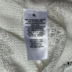 Y2K Aeropostale White Henley Sheer Crochet Shirt Top Boho Cowgirl Cottage Fairy thumbnail 8