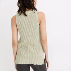 Madewell Mint Green Cotton Shaker Sleeveless Knit Sweater Vest Tank XXS thumbnail 3