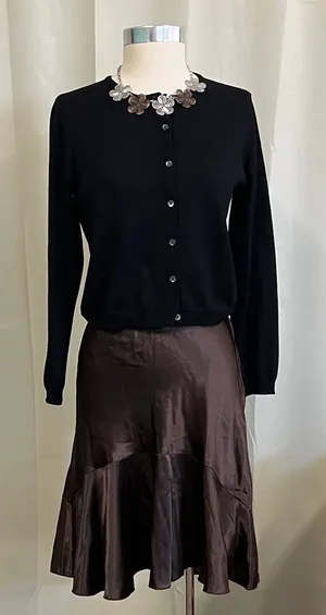 Vintage Rave Stretch Elegant Brown Women's Skirt thumbnail 1