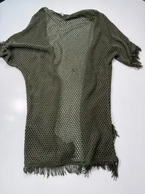 miami Olive Open-Knit Fringe Beach Coverup thumbnail 7