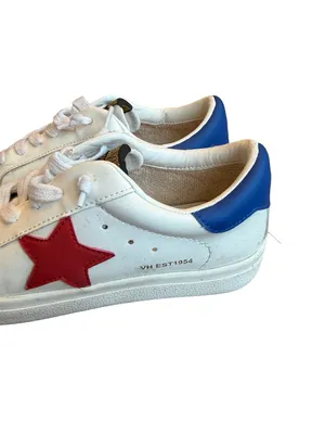 Vintage Havana White Blue Star Suede Toe Cap Leather Sneakers Low Size 8 Women's thumbnail 2