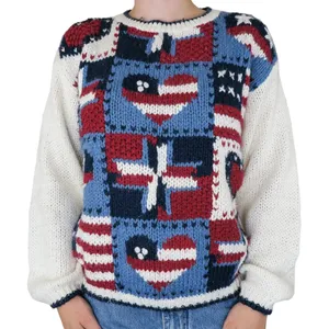 Vintage 90s Nuggets American Flag Patriotic Sweater thumbnail 1
