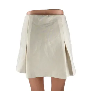 Elodie Beige Pleated High Rise Sports Golf Mini Flare A-Line Skort Skirt Size XS thumbnail 4