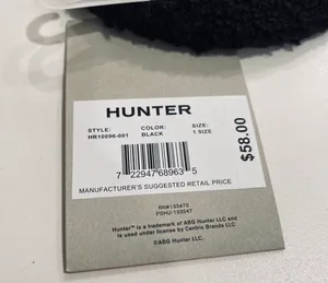 Hunter Black Unisex Tonal Patch Beanie Hat thumbnail 13