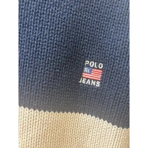 VTG Polo Jeans Co Ralph Lauren Sweater Womens SMALL Flag Knit Fits Small thumbnail 2
