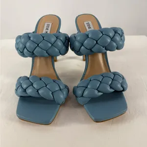Steve‎ Madden Kenny Braided Square Toe Heels in Sea Blue Size 8 thumbnail 2