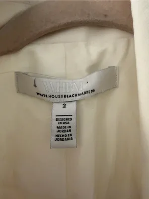 White House Black Market Ivory Double-Breasted Tailored Blazer thumbnail 2