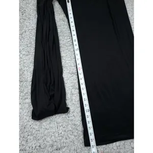 OGL Sandwashed Mid Rise Pleated Wide Leg Palazzo Pants Black Pockets Size Medium thumbnail 6