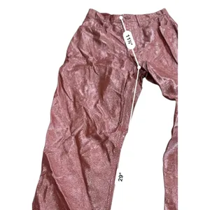 Abercrombie 90s Straight Vegan Leather Pants Womens 4 Red Brown Ultra High Rise thumbnail 13